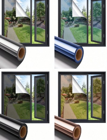 Folie autocolanta pentru geamuri, 90 x 500 cm SHEIN, argintiu