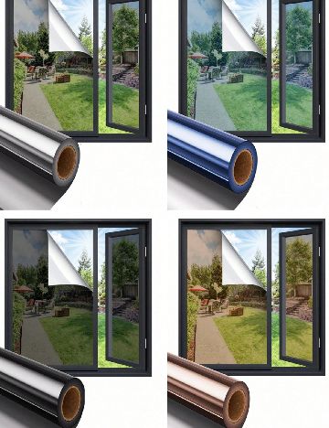 Folie autocolanta pentru geamuri, 70 x 500 cm SHEIN, albastru