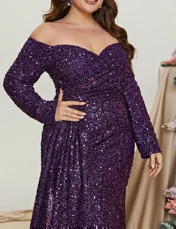 Rochie lunga Faeriesty Plus Size, mov
