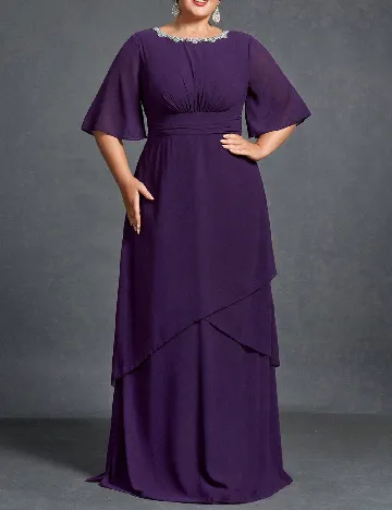 Rochie lunga Faeriesty Plus Size, mov