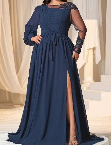 Rochie lunga Faeriesty Plus Size, bleumarin