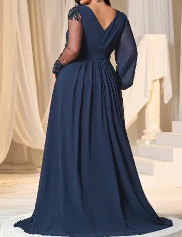 Rochie lunga Faeriesty Plus Size, bleumarin
