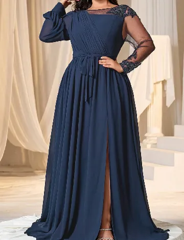 Rochie lunga Faeriesty Plus Size, bleumarin