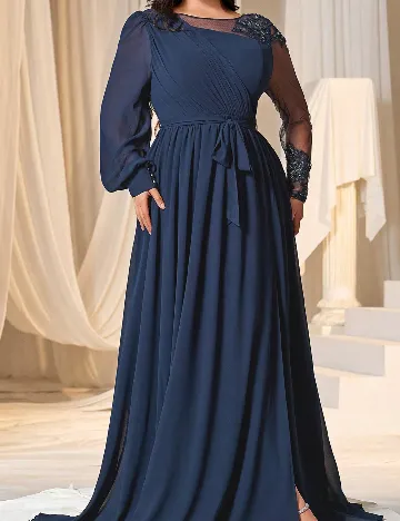 Rochie lunga Faeriesty Plus Size, bleumarin