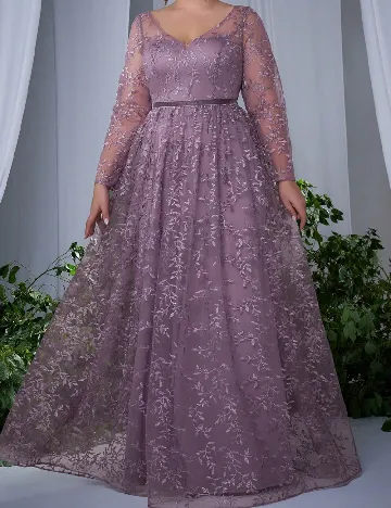 Rochie lunga Anpoket Plus Size, mov