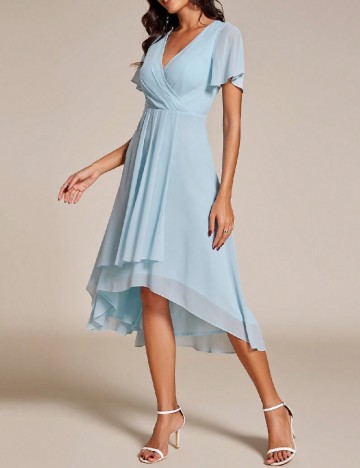 Rochie medie Ever-Pretty, bleu