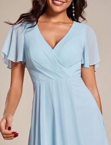 Rochie medie Ever-Pretty, bleu