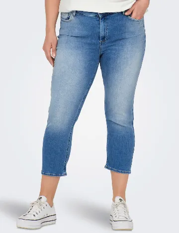 Pantaloni trei sferturi Only Carmakoma, albastru