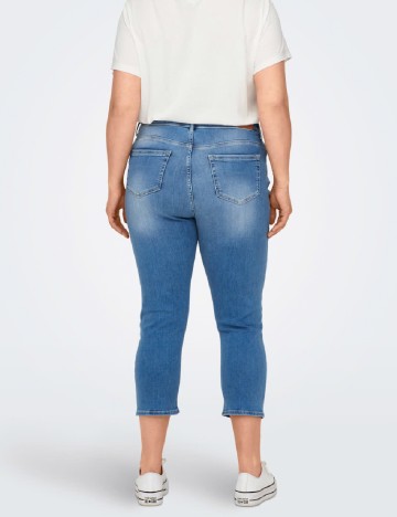 Pantaloni trei sferturi Only Carmakoma, albastru