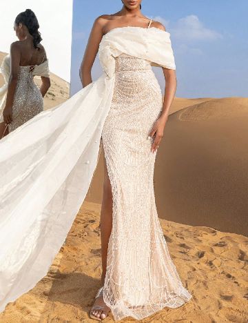 Rochie lunga SHEIN, crem