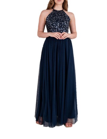 Rochie lunga Maya Deluxe Curve, bleumarin