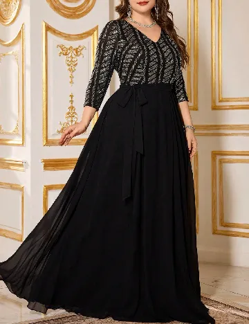 Rochie lunga UNITHORSE Plus Size, negru