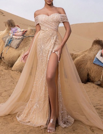 Rochie lunga Faeriesty, crem
