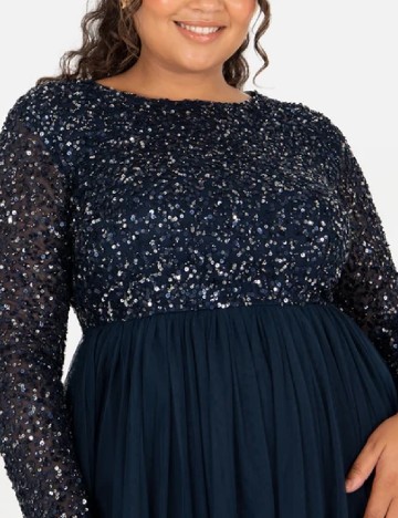 Rochie lunga Maya Deluxe Curve, bleumarin