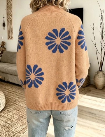 Pulover SHEIN CURVE, maro deschis