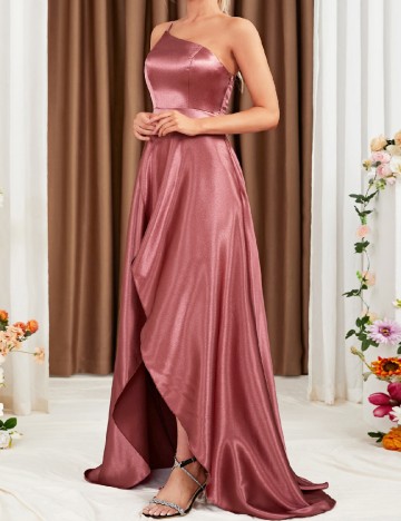 Rochie lunga Mgiacy, roz pudra