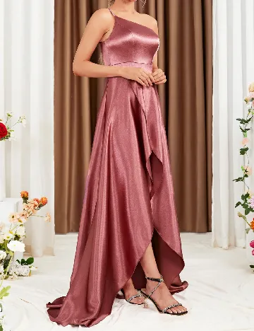 Rochie lunga Mgiacy, roz pudra