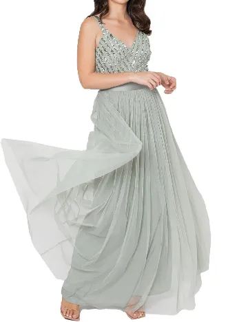 Rochie lunga Maya Deluxe, verde