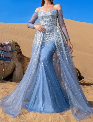Rochie lunga Faeriesty, albastru