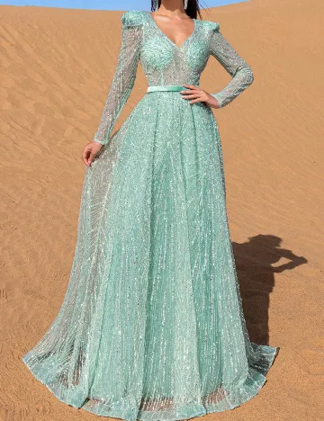 Rochie lunga Faeriesty, albastru deschis