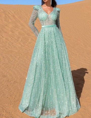 Rochie lunga Faeriesty, albastru deschis