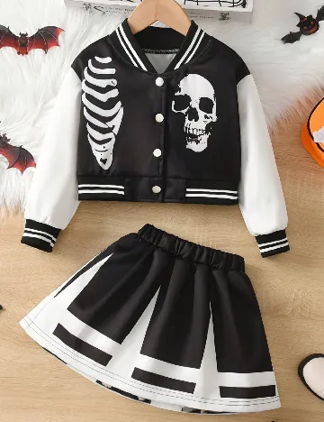 Compleu Shein Kids, negru/alb
