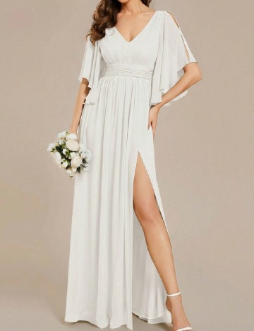 Rochie lunga Ever-Pretty, alb