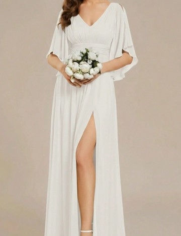 Rochie lunga Ever-Pretty, alb