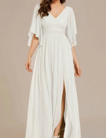 Rochie lunga Ever-Pretty, alb