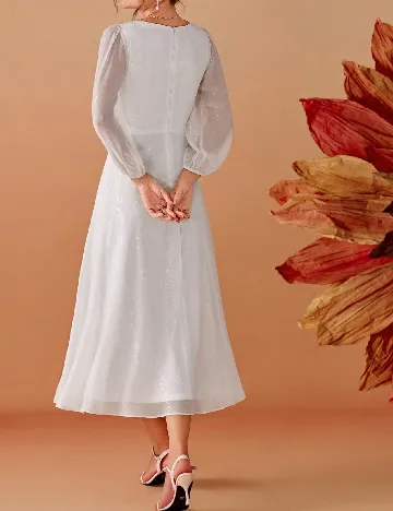Rochie medie Ever-Pretty, alb