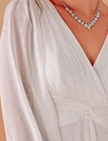 Rochie medie Ever-Pretty, alb