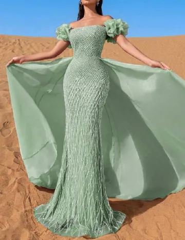 Rochie lunga Faeriesty, verde