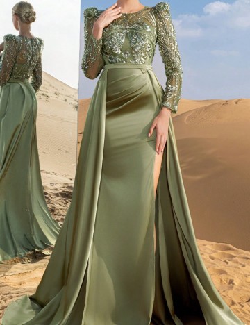 Rochie lunga Faeriesty, verde
