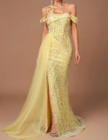 Rochie lunga Supgir, galben