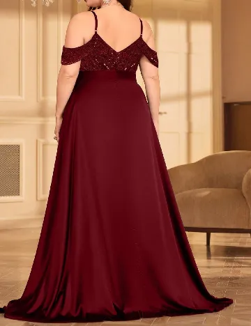 Rochie lunga UNITHORSE Plus Size, visiniu
