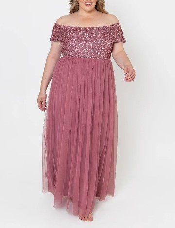 Rochie lunga Maya Deluxe Curve, roz