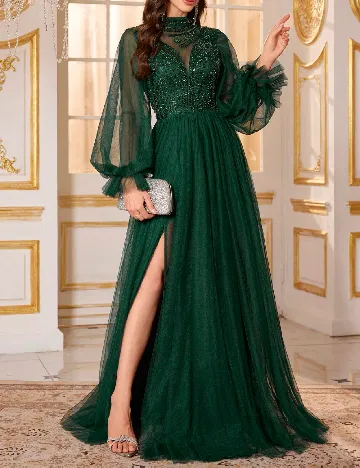 Rochie lunga Supgir, verde