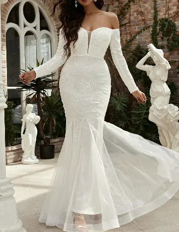 Rochie lunga Miss ord, alb