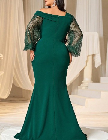 Rochie lunga Faeriesty Plus Size, verde