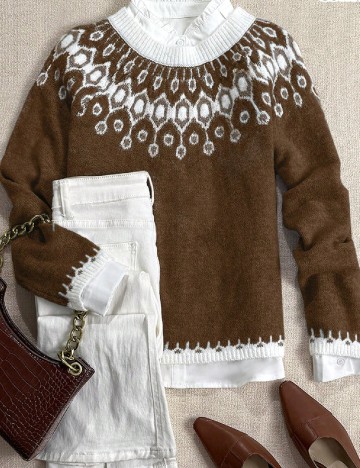 Pulover SHEIN CURVE, maro
