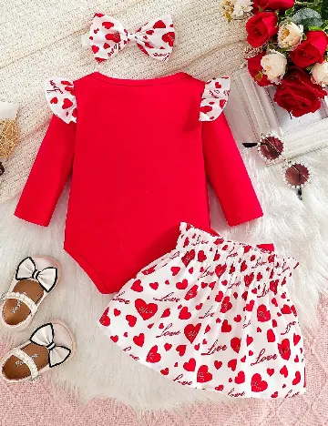 Compleu Shein Kids, rosu/alb