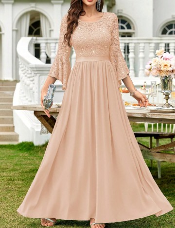 Rochie lunga Miusol, crem