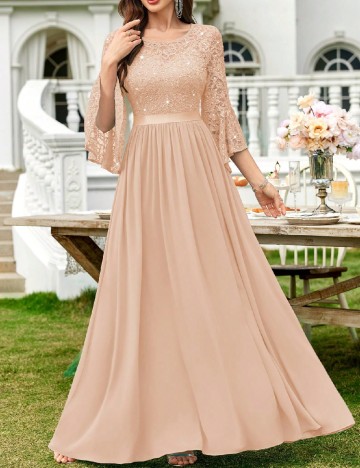 Rochie lunga Miusol, crem