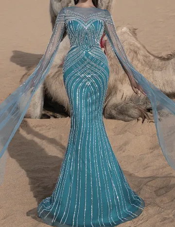 Rochie lunga Faeriesty, albastru deschis