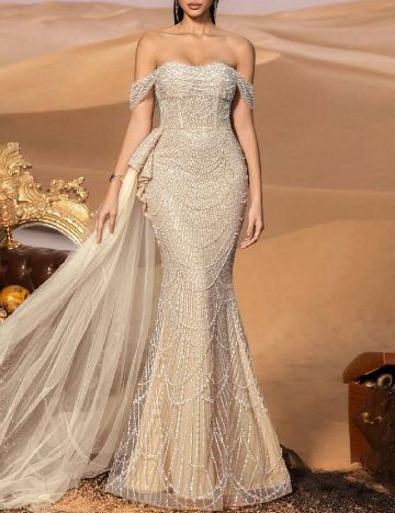 Rochie lunga Faeriesty, crem