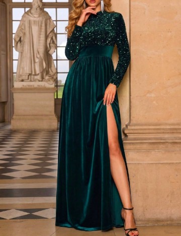 Rochie lunga Love&Lemonade, verde