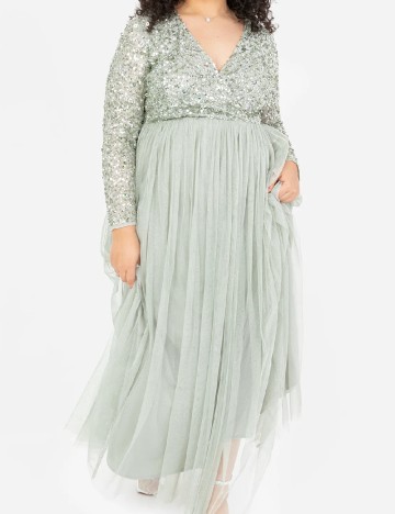 Rochie lunga Maya Deluxe Curve, verde