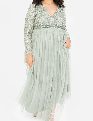 Rochie lunga Maya Deluxe Curve, verde