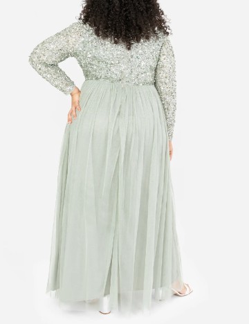 Rochie lunga Maya Deluxe Curve, verde