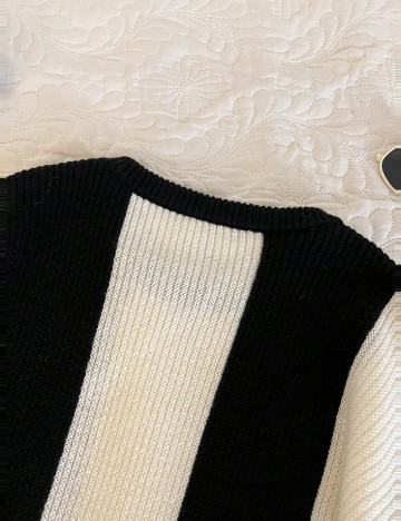 Pulover SHEIN, negru/alb